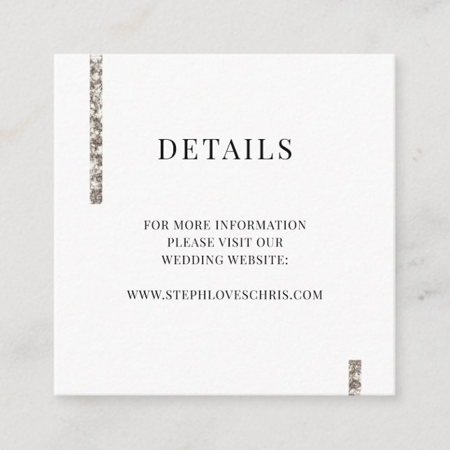 Modern Glam Wedding Reception Enclosure Card (Front)