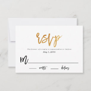 MODERN GLAM WEDDING response RSVP card