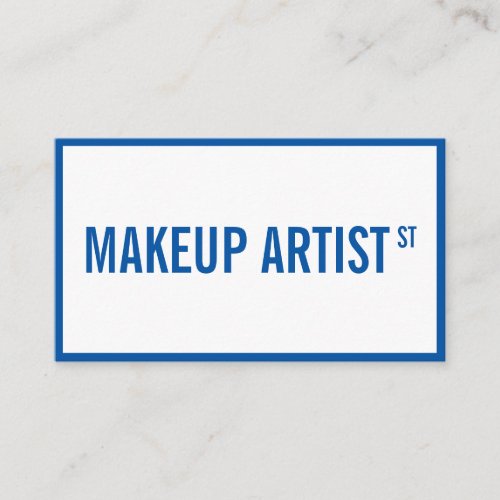 Modern glam white blue street sign makeup artist business card