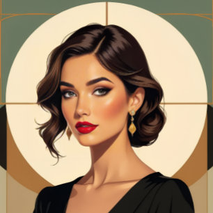 “Modern Glam Woman Portrait Art – Elegant Fashion Canvas Print