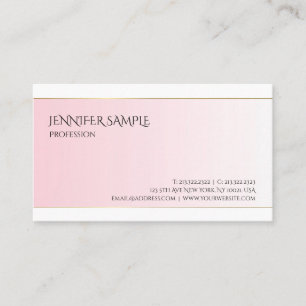 Modern Glamorous Design Pink Gold Simple Trendy Business Card