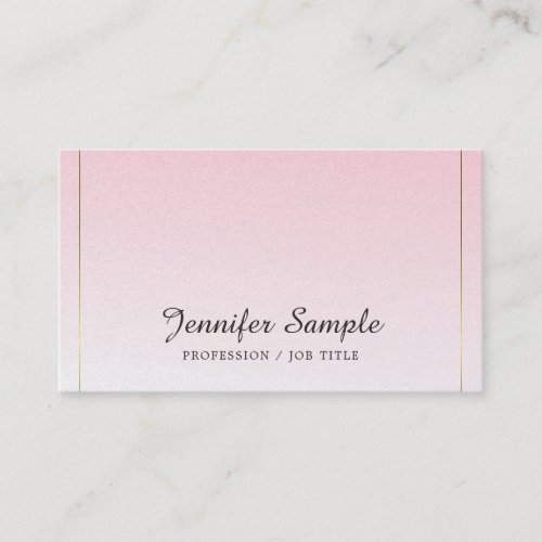 Modern Glamorous Design Trendy Pink Gold Luxury Business Card