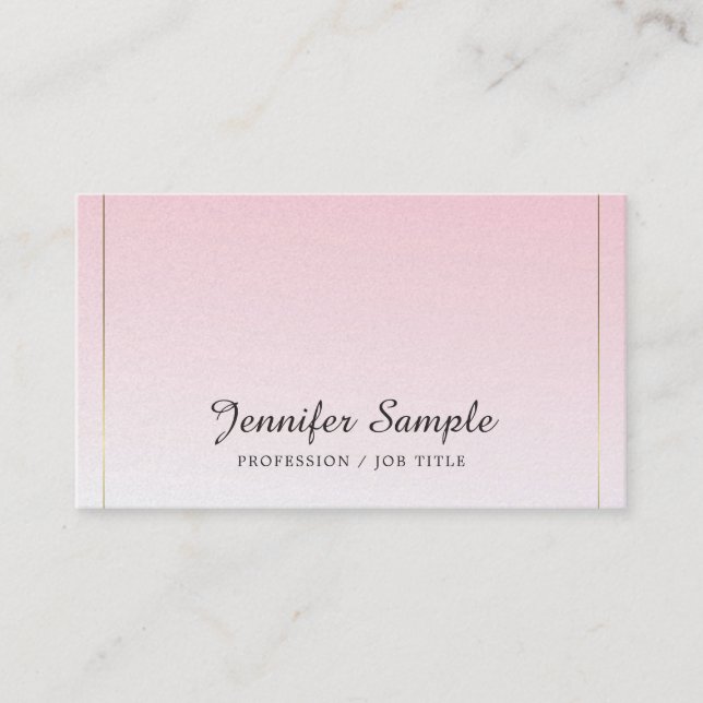Modern Glamorous Design Trendy Pink Gold Luxury Business Card (Front)