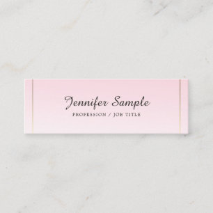 Modern Glamorous Design Trendy Pink Gold Luxury Mini Business Card