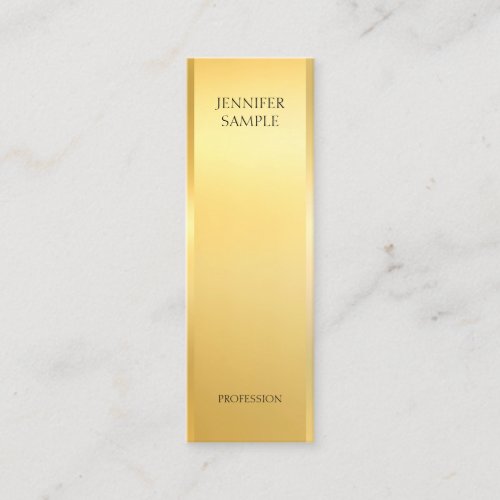Modern Glamorous Faux Gold Elegant Template Mini Business Card