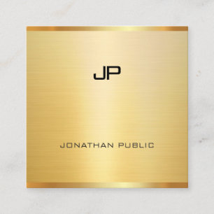 Modern Glamorous Faux Gold Professional Elegant Square Business Card