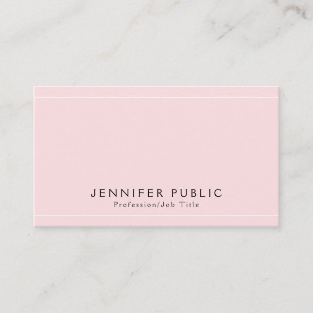Modern Glamorous Plain Premium Silk Finish Luxury Business Card (Front)