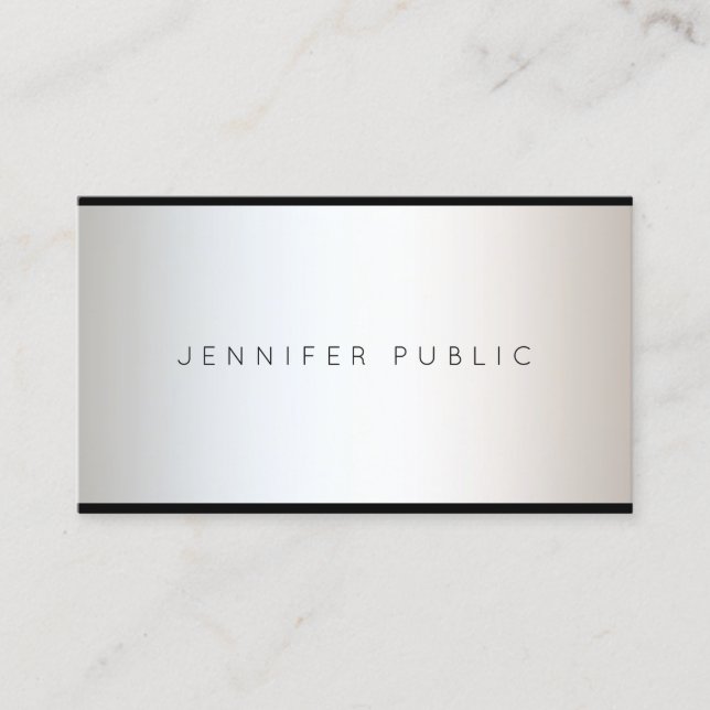 Modern Glamorous Professional Design Elegant Plain Business Card (Front)