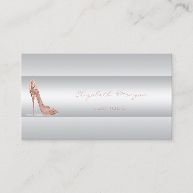 Modern Glamorous Stylish Elegant  -Heels Business Card (Front)