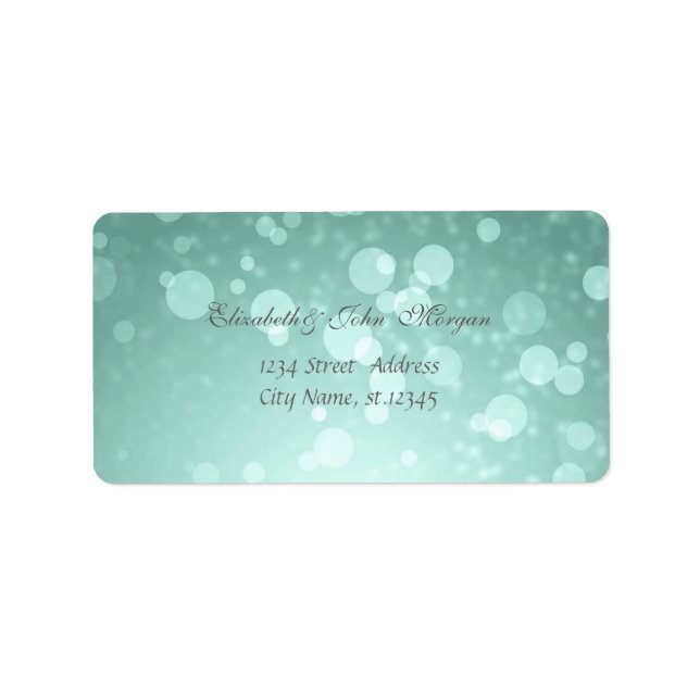 Modern Glamorous  Stylish Mint Greenl,Bokeh Label (Front)
