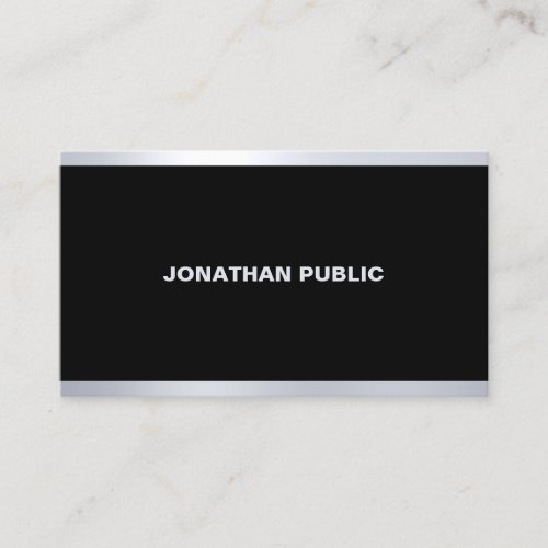 Modern Glamour Black And Silver Elegant Trendy Business Card