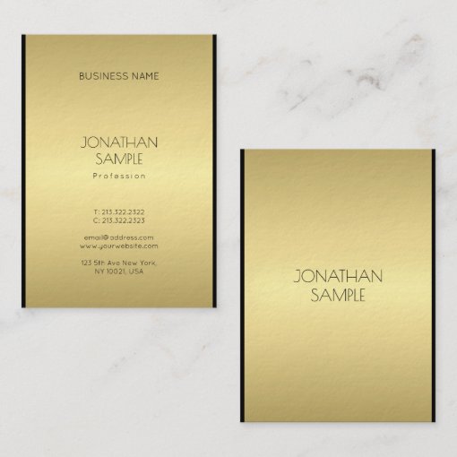 Modern Glamour Elegant Black Gold Elite Aesthetic Business Card | Zazzle