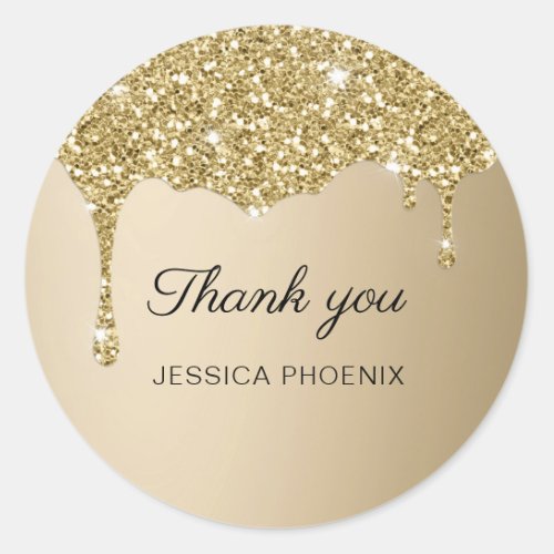 Modern Glamour Glitter  Classic Round Sticker