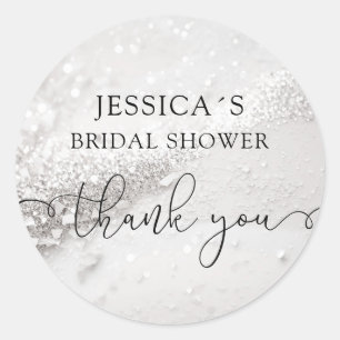 Modern Glamour Glitter Classic Round Sticker