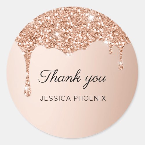 Modern Glamour Glitter  Classic Round Sticker