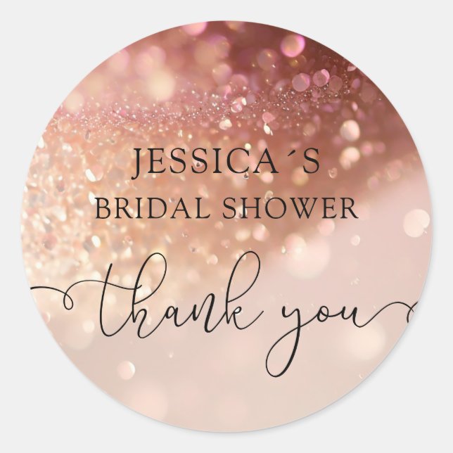 Modern Glamour Glitter  Classic Round Sticker (Front)