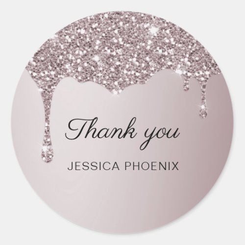 Modern Glamour Glitter  Classic Round Sticker