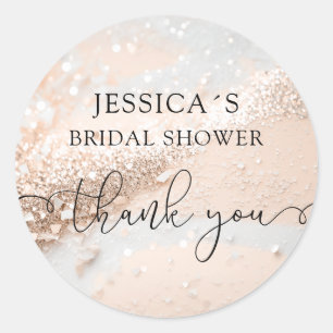 Modern Glamour Glitter  Classic Round Sticker
