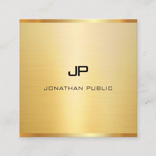 Modern Glamour Gold Professional Elegant Template Square Business Card