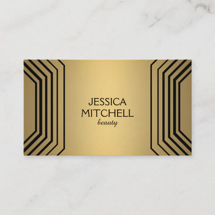 Modern Glamour in Gold Beauty, Makeup, Boutique Business Card | Zazzle