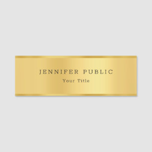 Modern Glamour Look Gold Elegant Template Trendy Name Tag