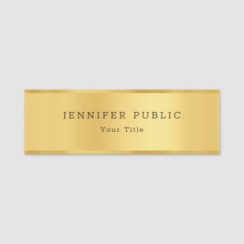 Modern Glamour Look Gold Elegant Template Trendy Name Tag