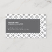 Modern Glamour Pattern for Designer/Boutique/Salon Business Card (Back)