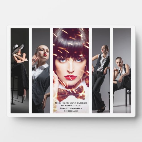 Modern Glamour Retro Style Photo Collage Plaque