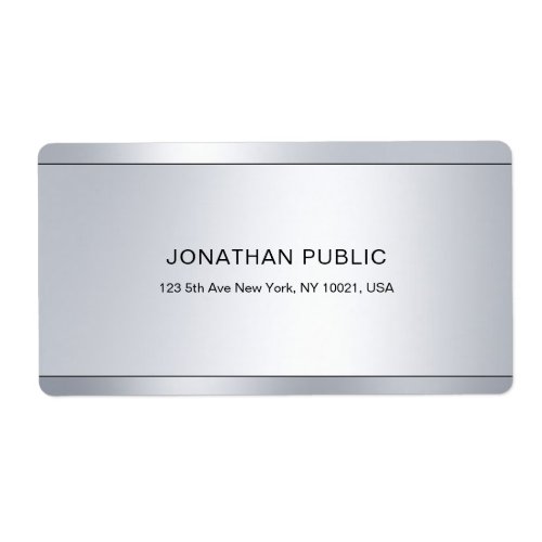 Modern Glamour Silver Elegant Professional Label