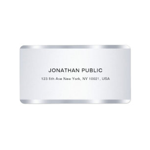Modern Glamour Silver Look Cool Template Address Label