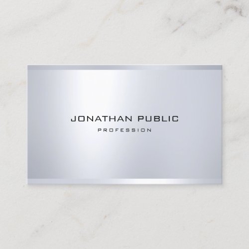 Modern Glamour Silver Look Elegant Simple Plain Business Card