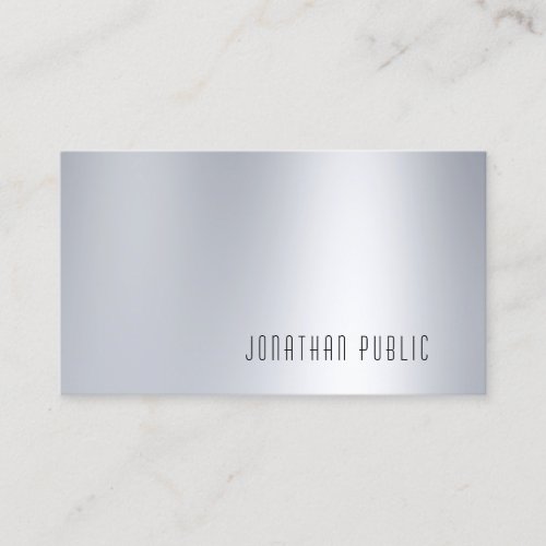 Modern Glamour Silver Look Professional Minimalist Business Card