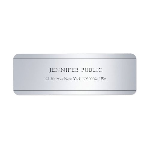 Modern Glamour Silver Stylish Return Address Label