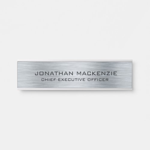 Modern Glamour Silver Template Sign for Office 