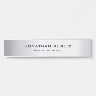 Modern Glamour Silver Template Trendy Elegant Door Sign