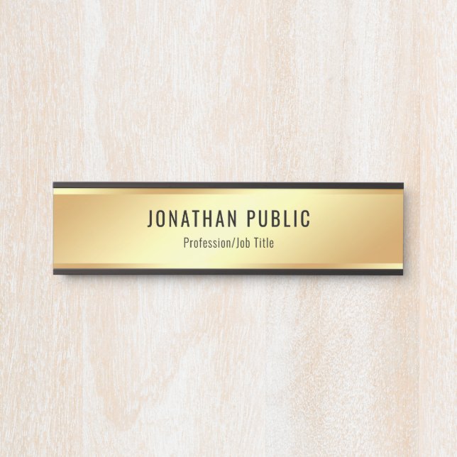 Modern Glamour Template Gold Look Custom Door Sign (Front)