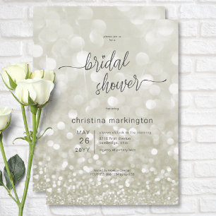 Modern Glamourous Gold Glitter Bridal Shower Invitation