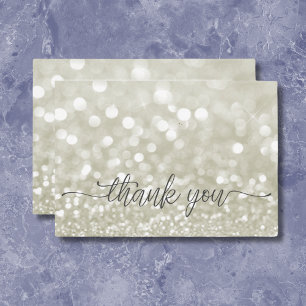 Modern Glamourous Gold Glitter Shower Thank You Card