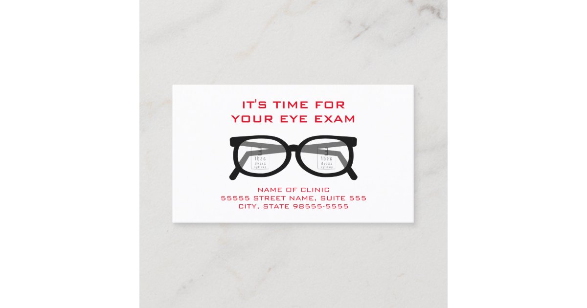 Modern Glasses Eye Exam Appointment Reminder Zazzle
