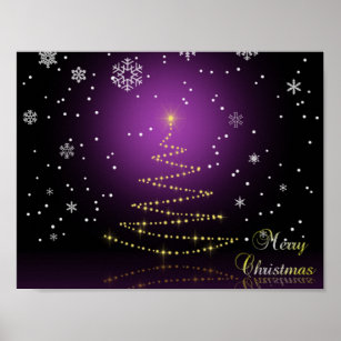 Modern Gleamy Christmas Tree Poster