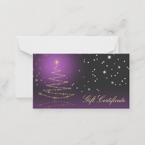 Modern Gleamy Shiny Christmas Tree Gift Card