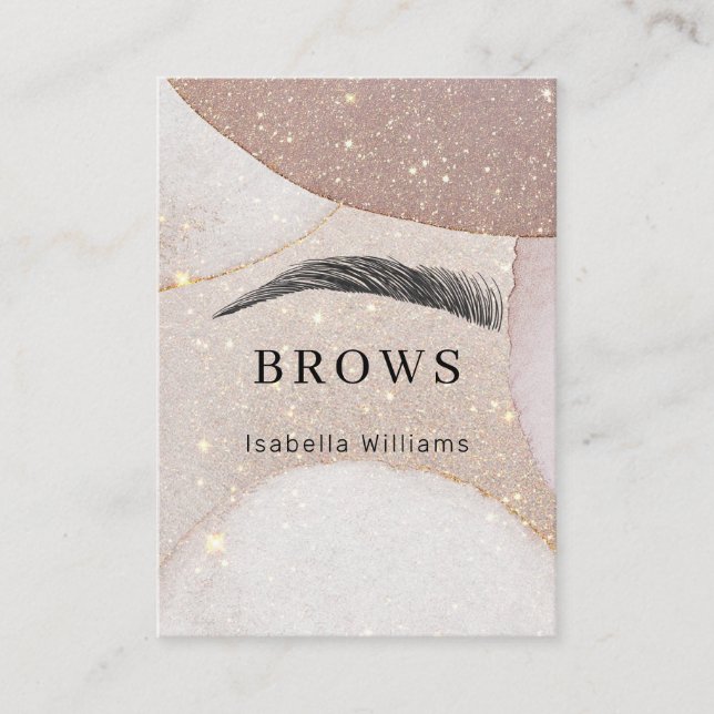 Modern Glitter Augenbrauen Visitenkarte Square Bus Business Card (Front)