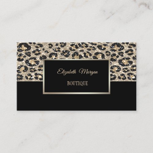  Modern Glitter Black Leopard Print,Frame