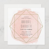 Modern Glitter Blush Pink Watercolor Bridal Shower Invitation (Front/Back)