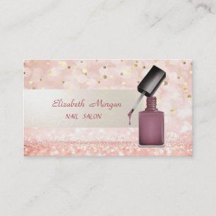 Modern Glitter Bokeh,Confetti,Nail Polish, Business Card