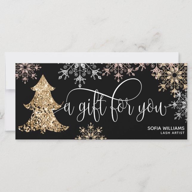 Modern Glitter Christmas Tree Snowflakes (Front)