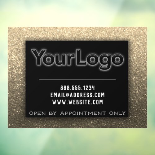 Modern Glitter Corporate Company Small Business    Window Cling