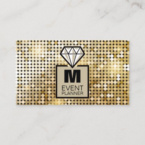 Modern Glitter Diamond Event Planner Professional Business Card