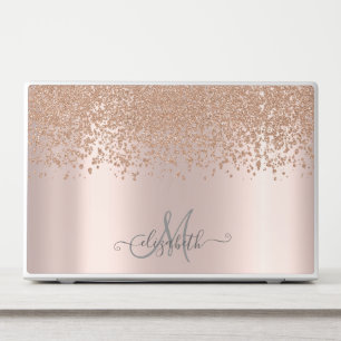 Modern Glitter Diamonds Rose Gold HP Laptop Skin