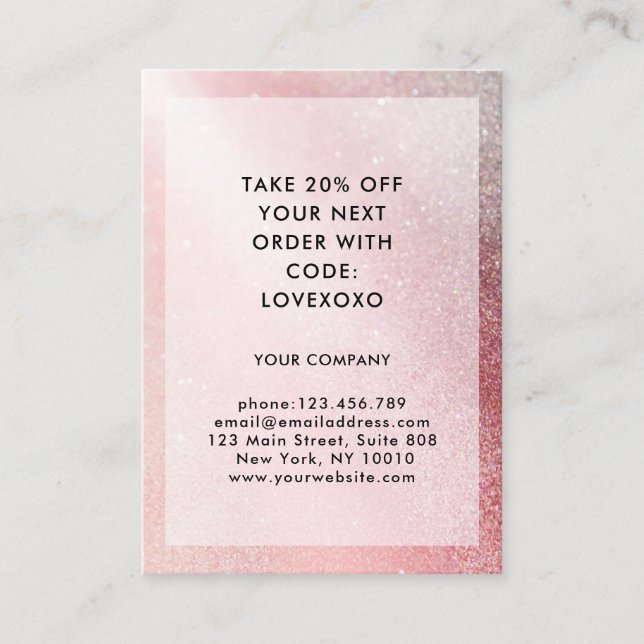 Modern  Glitter Discount Card (Front)